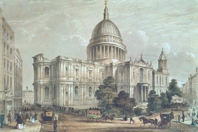 Nordostansicht der St. Pauls Kathedrale, ca. 1850 von English School